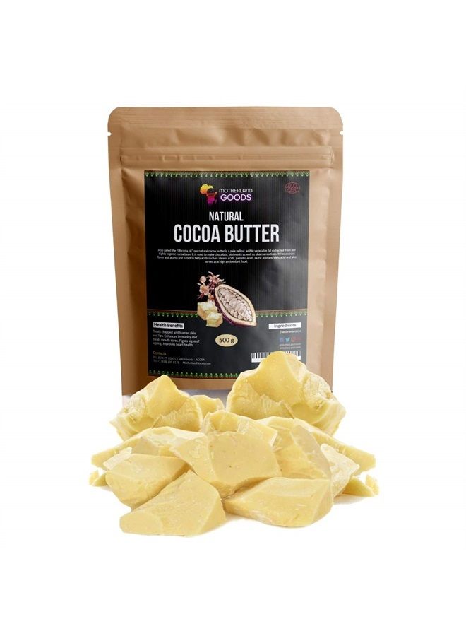 Natural Cocoa Butter Chunks – 8 Oz Unrefined Raw Body Butter – Perfect for DIY and Craft Projects – Organic Butter Keep Scars Away – Premium Raw Butter From Ghana, West Africa (8 oz)