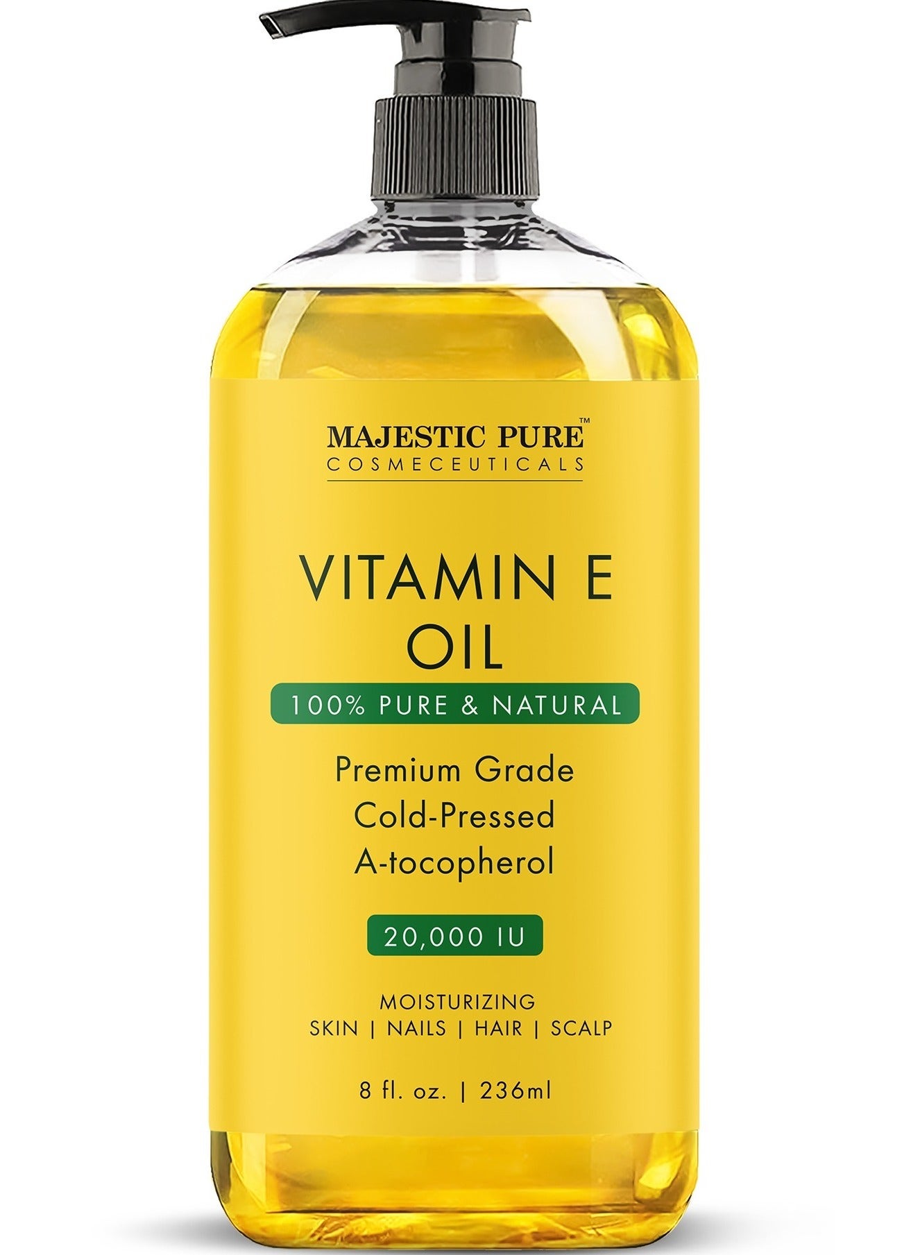 Pack of 2 Vitamin E Oil 236ml | 100% Pure Natural | Cold Pressed Skin Care Oil for Face, Hair, Scalp, Nails, Scars & Body - image 2