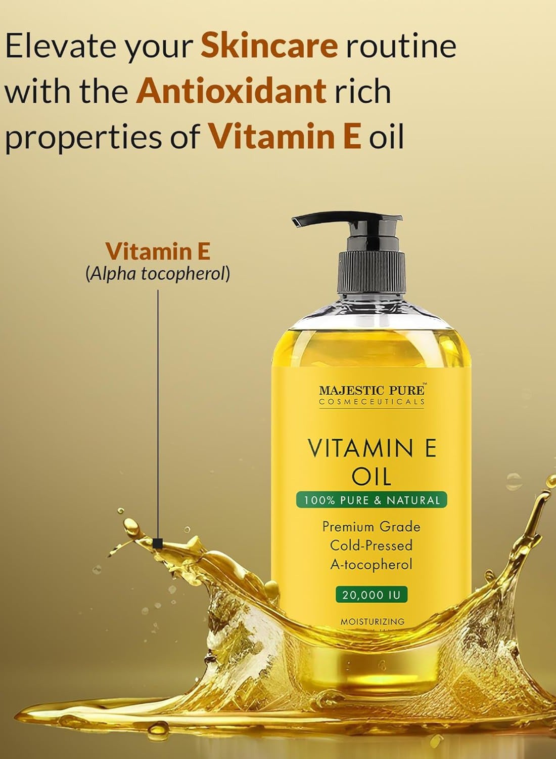 Pack of 2 Vitamin E Oil 236ml | 100% Pure Natural | Cold Pressed Skin Care Oil for Face, Hair, Scalp, Nails, Scars & Body - image 5