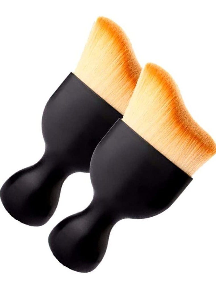 2-Piece Makeup Brush Professional Pro Flat Foundation Face Blush