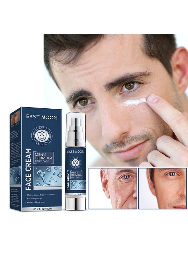 Face Cream - 6 In 1 Mens Face Moisturizer For Under Eye Bags, Moisturizing Face Cream For Men, Nourishing Skin And Wrinkles Face Cream For Dark Spots, Fine Lines, Crows Feet Eye 50ML