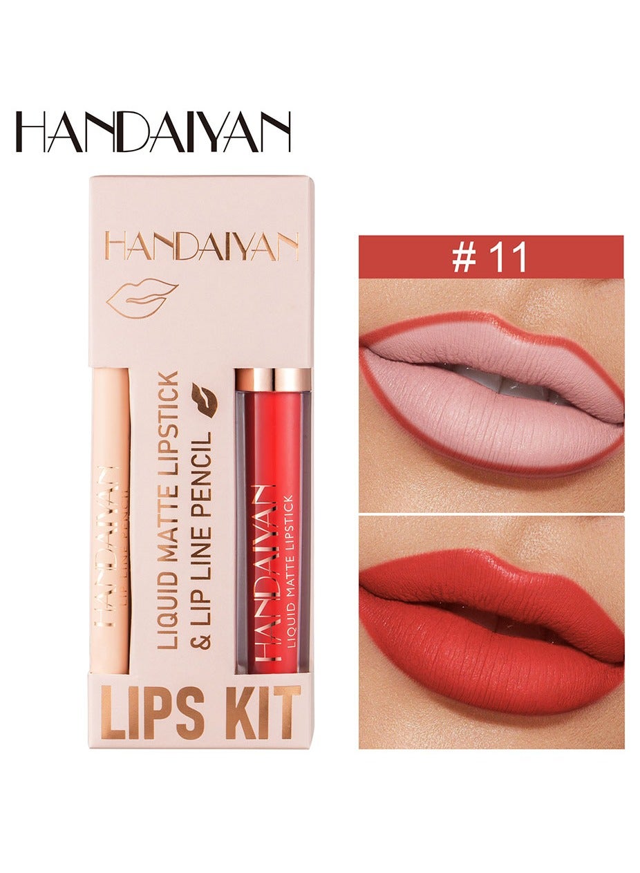 2 in 1 Lip Liner & Lipstick Super Stay Matte Lip Pencil Set,Cosmetics Non-Stick Cup，Nude，Long Lasting Lip Liners Pencil Set For Women & Girls Waterproof,Extreme Finish Makeup, Neutral