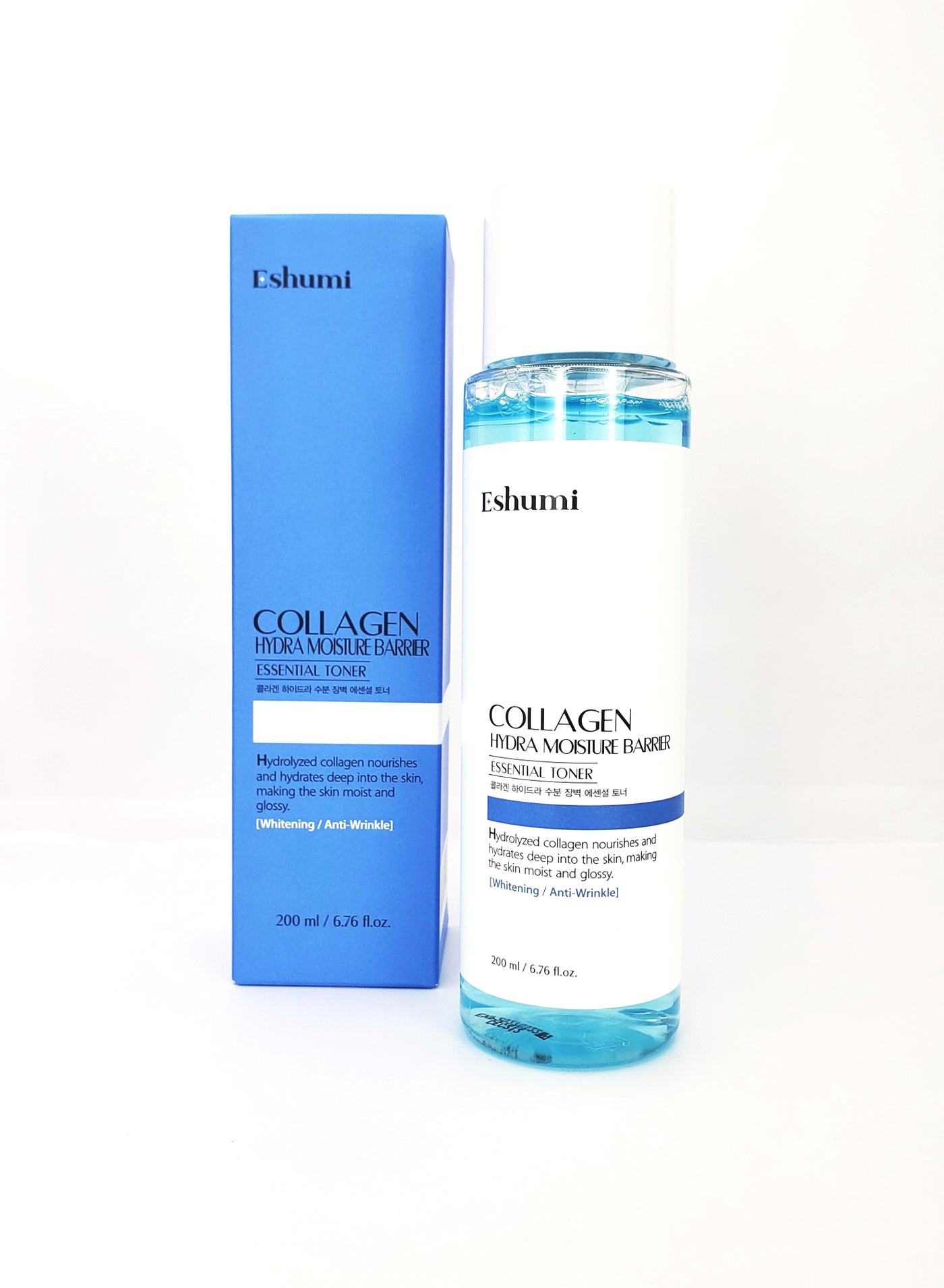 KOREAN PRODUCT ESHUMI Collagen hydra moisture barrier essential toner Hydrolyzed collagen nourishes and hydrates deep into the skin making the skin moist and glossy 200ML