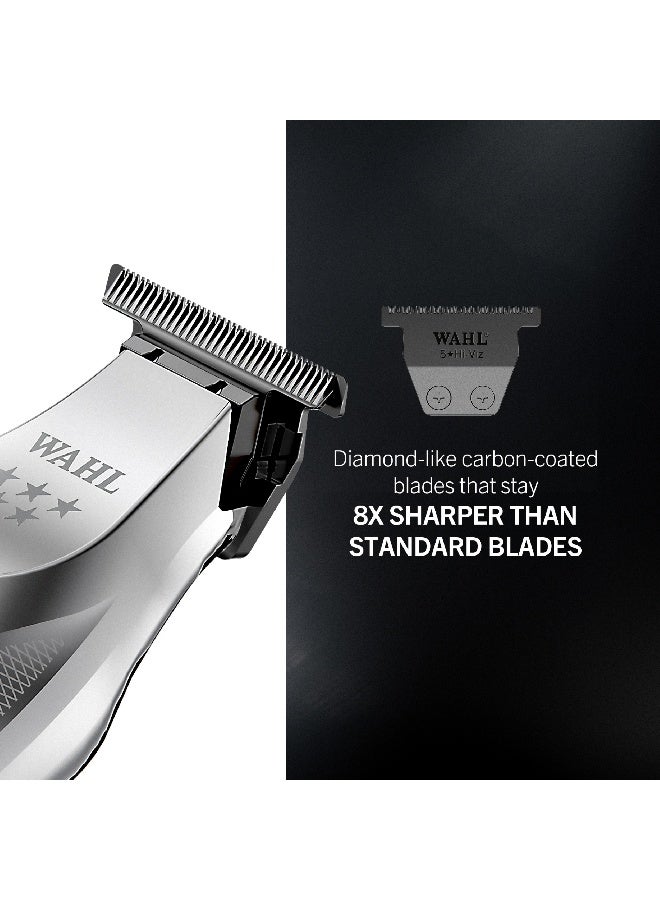 Wahl Professional 5 Star Hi-Viz Trimmer | Cord-Cordless | Metal Body | Hi-Viz T-Wide Blade | 3 Pin - GCC - image 7