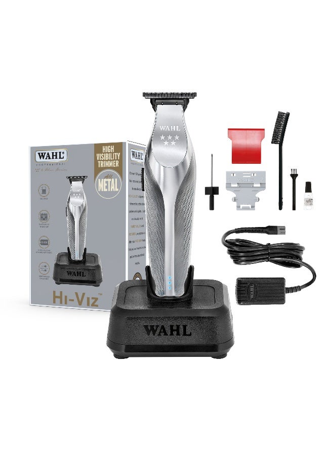 Wahl Professional 5 Star Hi-Viz Trimmer | Cord-Cordless | Metal Body | Hi-Viz T-Wide Blade | 3 Pin - GCC