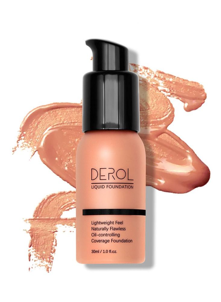 Liquid Foundation-Full Coverage Makeup Matte Waterproof Dewy Lightweight Feel Flawless Oil-Controlling Coverage Smooth Face Foundations 24 Hours Soft Nature Base Skin Tint
