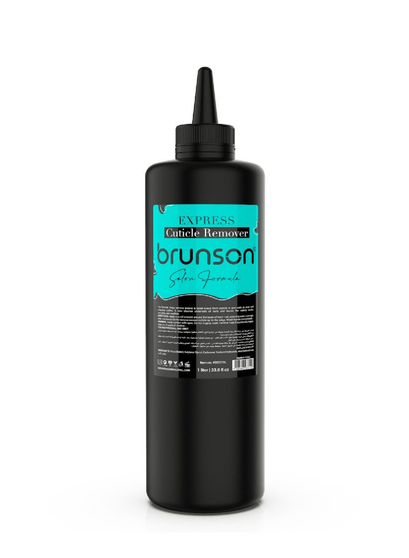 Brunson Express Cuticle Remover 1 Liter Best Professional Cuticle Remover Gel for Nails Fast Acting Gentle Natural Cuticle Softener and Remover for Easy Salon Quality Manicure Nourishing Moisturizing Formula
