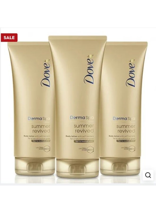 Dove DermaSpa Fair to Medium Summer Revived 200ml 3PC