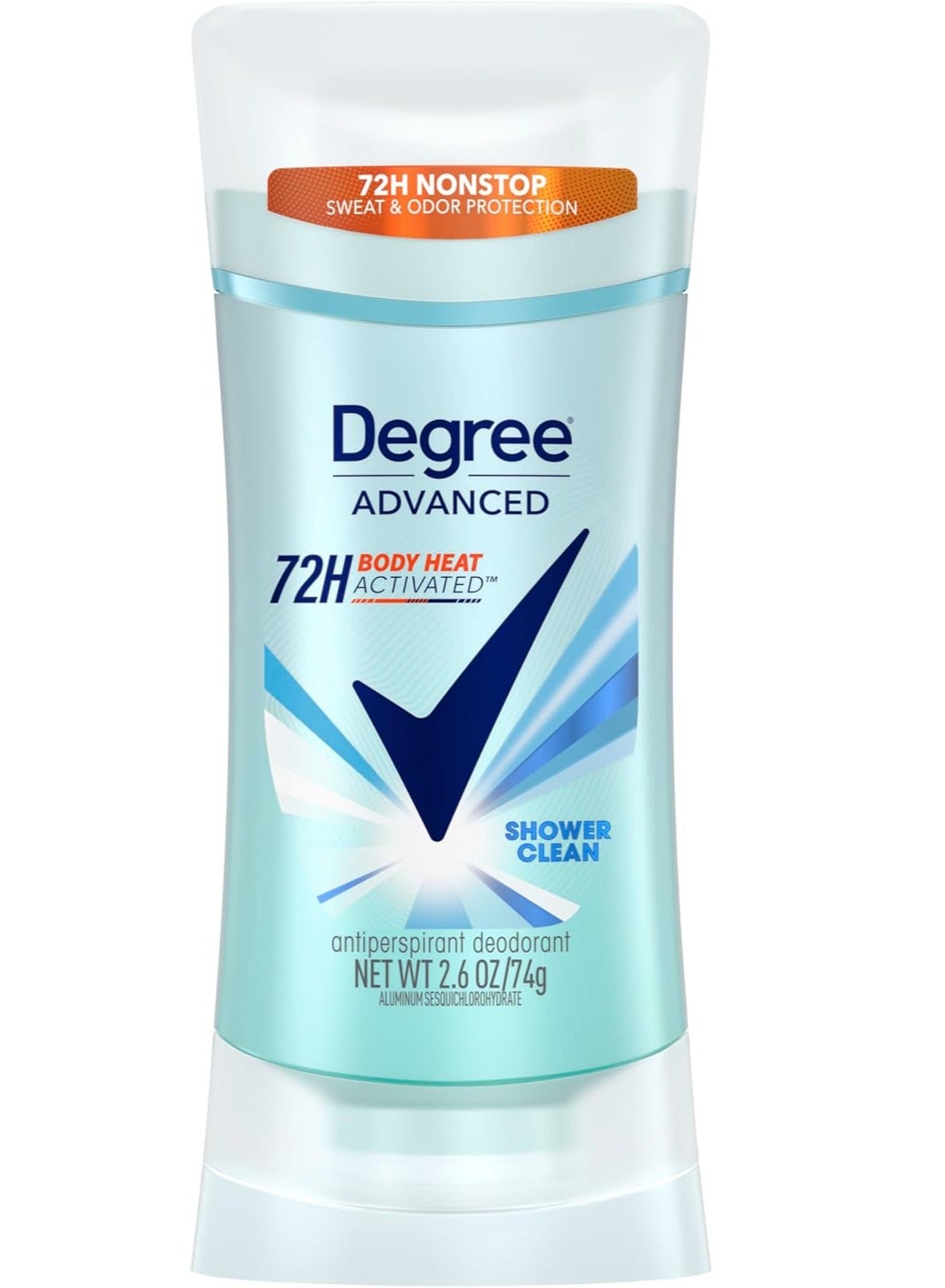 Degree Advanced Antiperspirant & Deodorant Shower Clean 72-Hour Sweat & Odor Protection Antiperspirant For Women with MotionSense Technology 74 gm