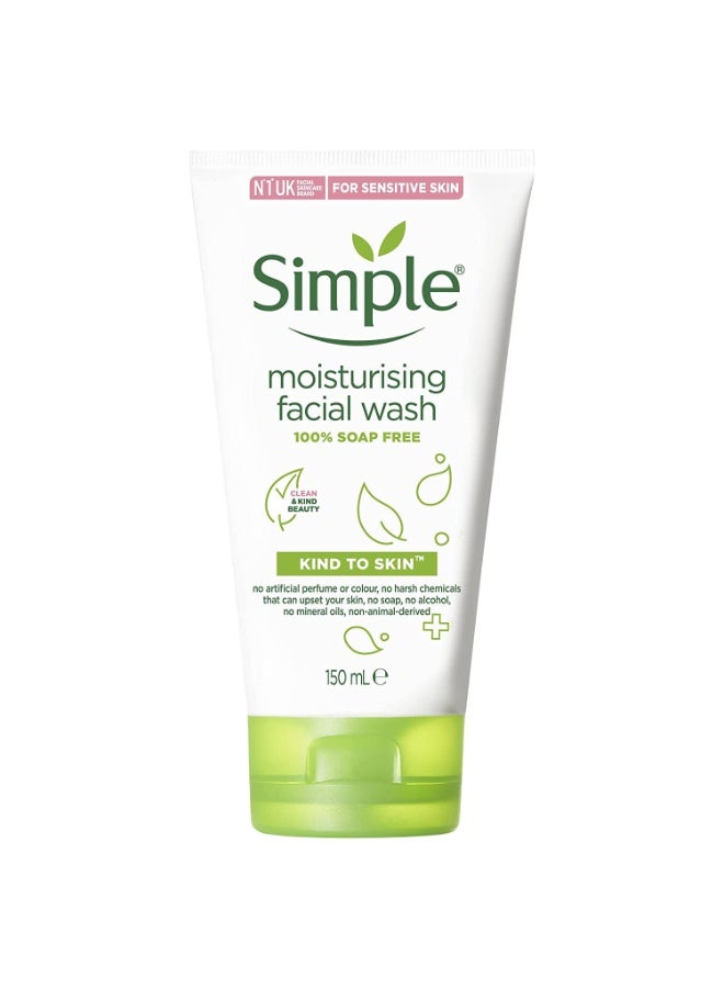 Simple Moisturizing Kind to Skin Face Wash, 5 oz (4 pack) (Bundle)