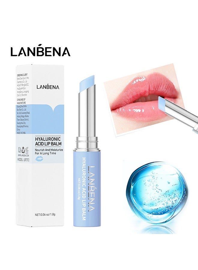 Hyaluronic Acid Lip Balm - Nourish And Moisturize For A Long Time - Reduce Fine Lines - Relieve Dryness And Long-Lasting Protection 1.8G