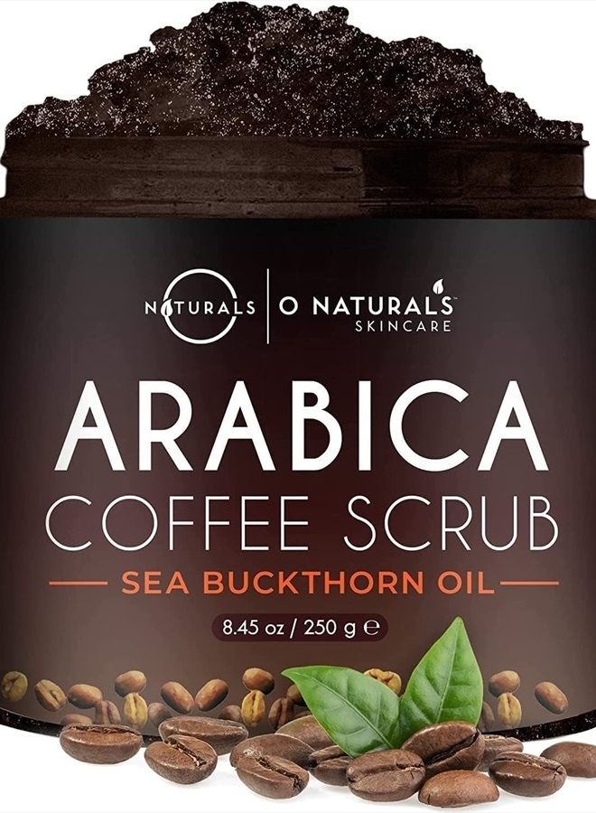 Organic Coffee Arabica Women & Mens body scrub, Natural Dead Sea Salt Scrub, Moisturizing Leg, Hand Scrub & Face Scrub, Natural Body Polish, 8.45oz