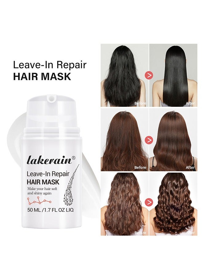 Leave-In Repair Hair Mask - Restores Dry & Damaged Hair, Reverses Bleach, Color, Chemical Services & Heat, Suitable for All Hair Types 50ML