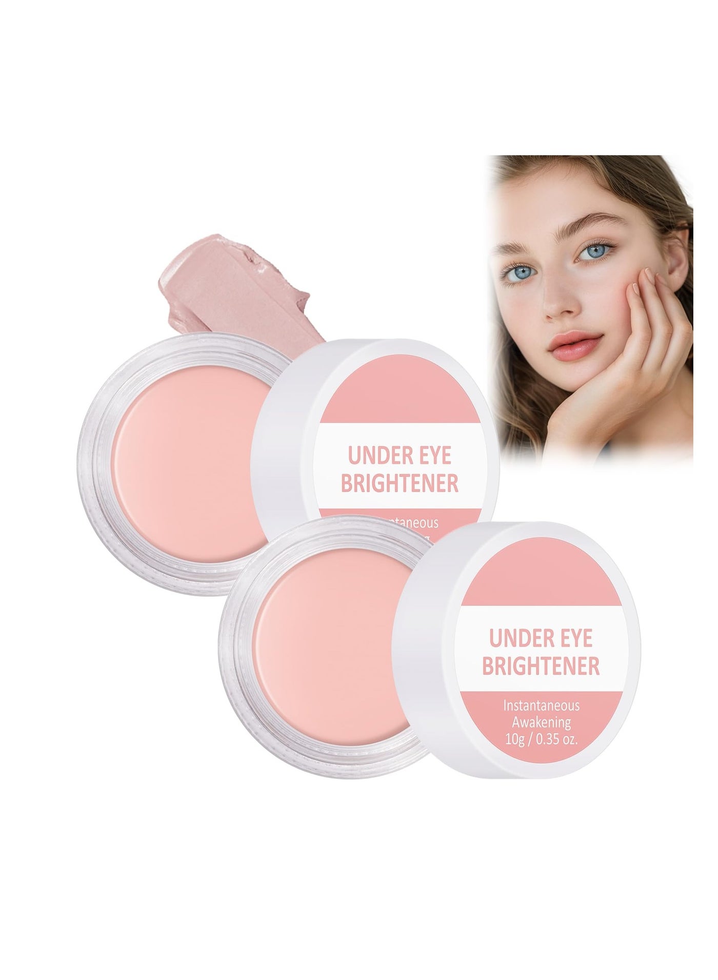 2Pacs Under Eye Brightener Corrector for Women, Nourishing Luminous Under Eye Concealer, Color Corrector Concealer Full Coverage Concealer for Fix Conceal Dark Circles, Vegan Eyes Makeup (0.35oz)