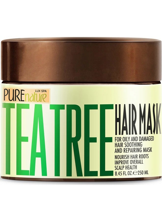 Tea Tree Oil Hair Mask - Conditioner and Deep Moisturizer Treatment for Dry Damaged Hair - With Hydrating Protein for Advanced Repair - Soothing for Itchy Scalps and Dandruff