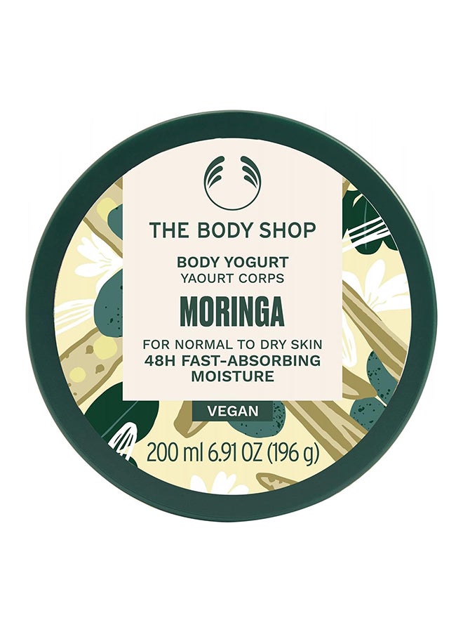 Moringa Body Yogurt – Fast Absorbing Gel-Cream with 48Hr Moisture | Enriched with Moringa Seed Oil & Almond Milk | Lightweight Vegan Body Moisturizer with Floral Fragrance, 200ml