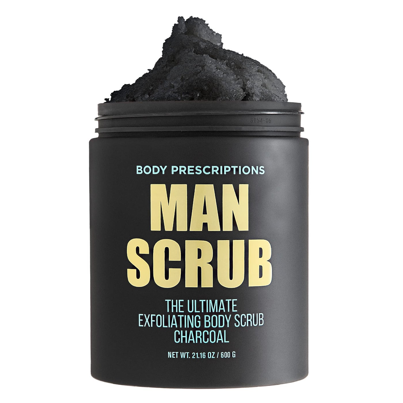 Body Prescriptions Menâ€™s Exfoliating Body Scrub â€“ Ultimate Skin Cleansing Wash in Jar with Twist-Top Lid, For All Skin Types, 21 Ounce (Pack of 1), Charcoal