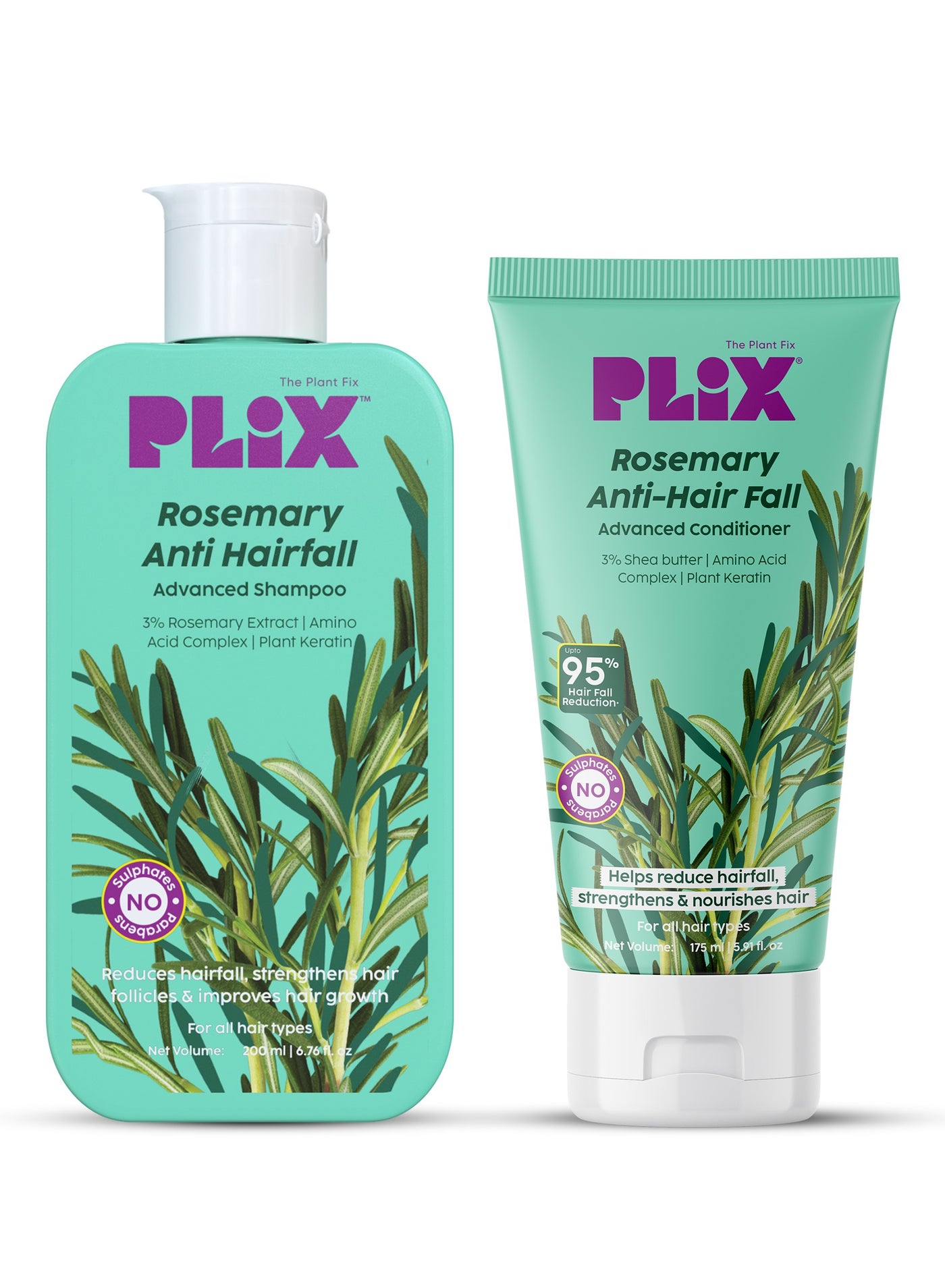 Anti Hairfall Regime - Advanced Shampoo Conditioner with Rosemary Extract, Ceramides And Plant Keratin Reduces Hair Fall Strengthens Hair - For Men & Women