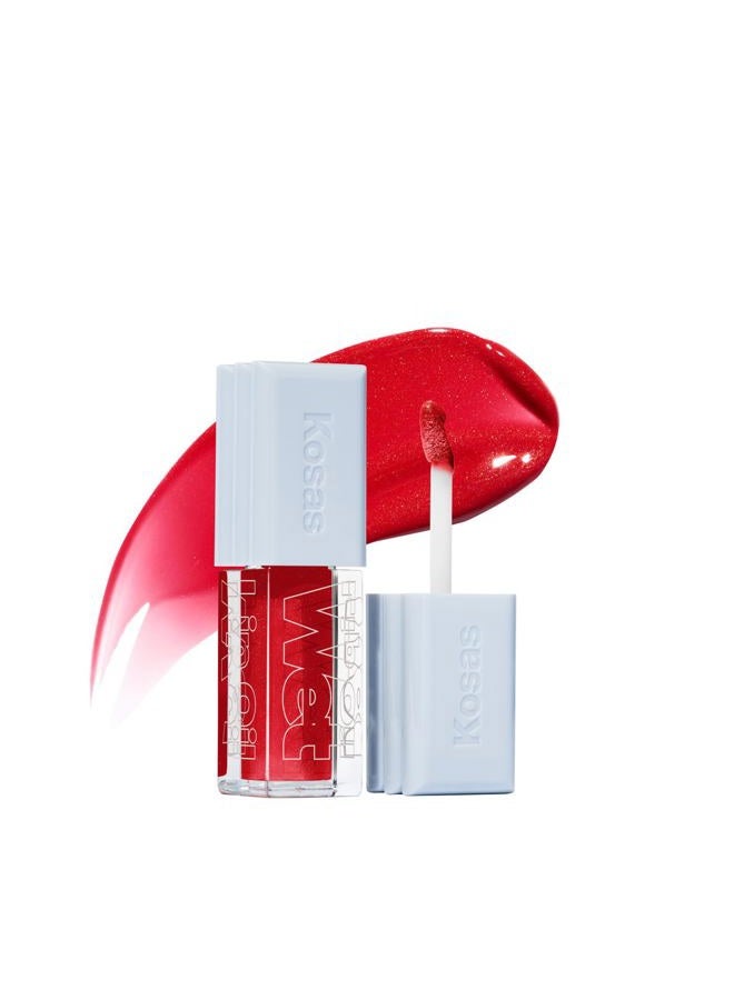 Wet Lip Oil Gloss - Hydrating Lip Plumping Treatment with Hyaluronic Acid & Peptides, (Jaws)