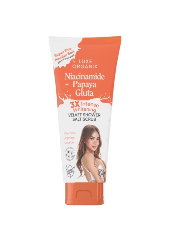 Niacinamide Plus Papaya Gluta Velvet Shower Salt Scrub 320g