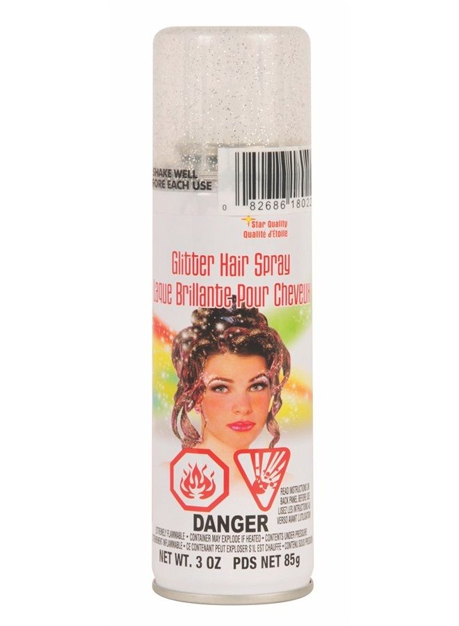 Glitter Hairspray, Silver, 3 Ounce (Pack of 1)