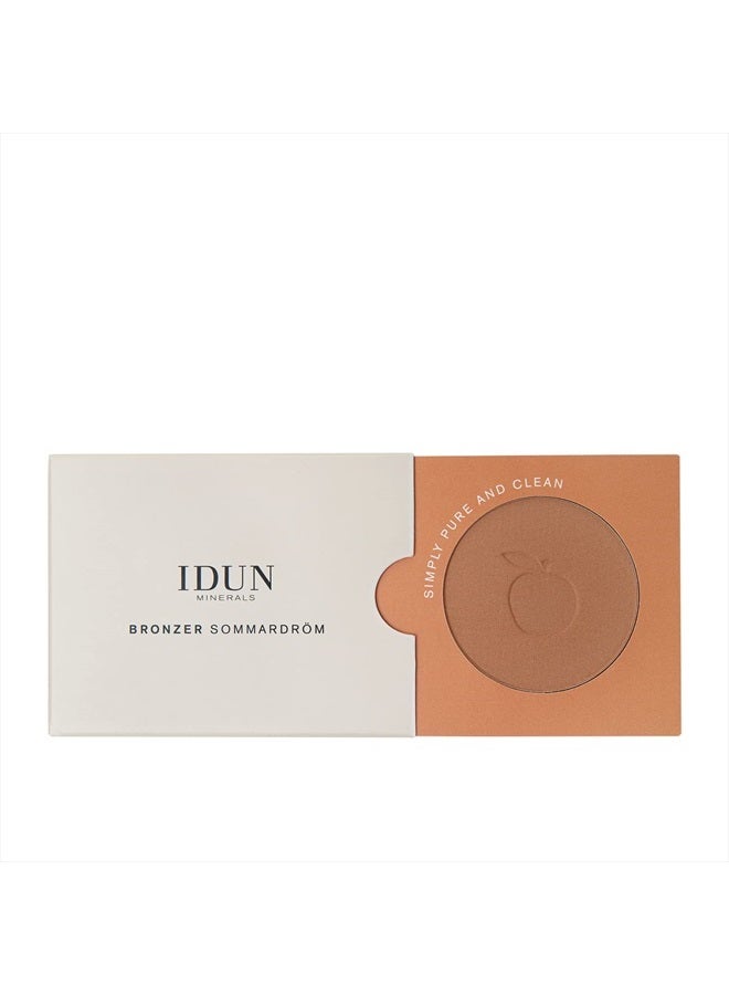 Matte Mineral Bronzer Sommardrom - Mattifying Pressed Powder for a Sunkissed Summer Glow - Contour and Sculpt with a Buildable Formula - Clean Ingredients for Sensitive Skin - 0.16 oz