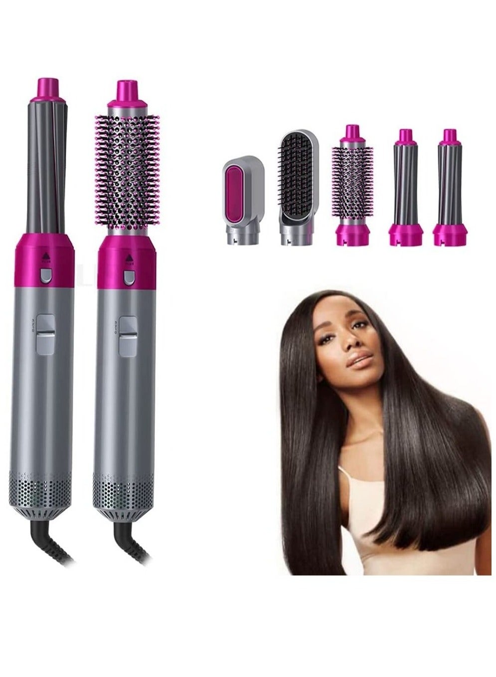 5 in 1 Hair Dryer Brush with Hair Volumizer,Hot Air Brush,Scalp Massager,Curler and Straightener for Women Hair Styling
