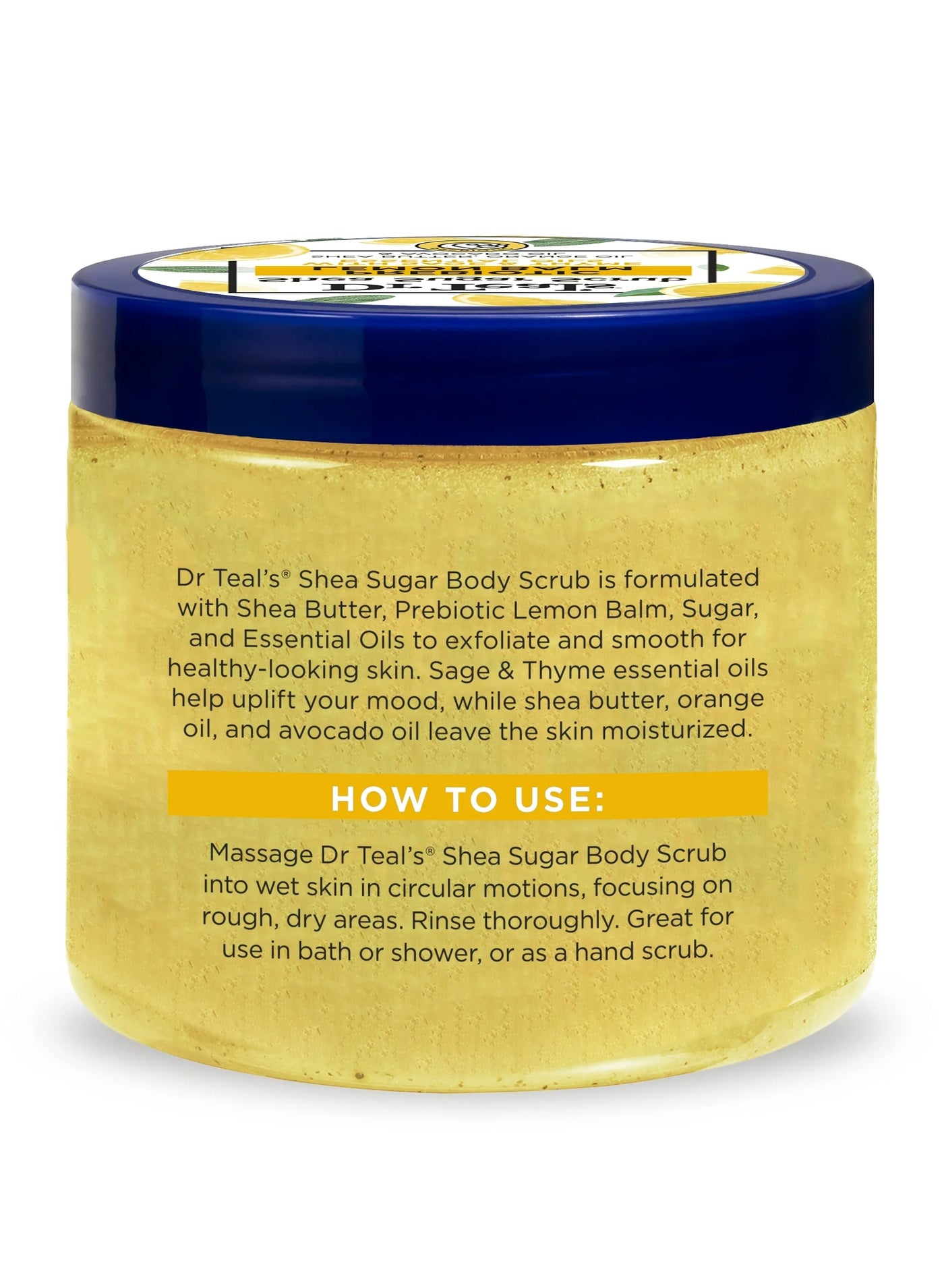 Dr Teal's Shea Sugar Scrub Prebiotic Lemon Balm 538Gm - image 3
