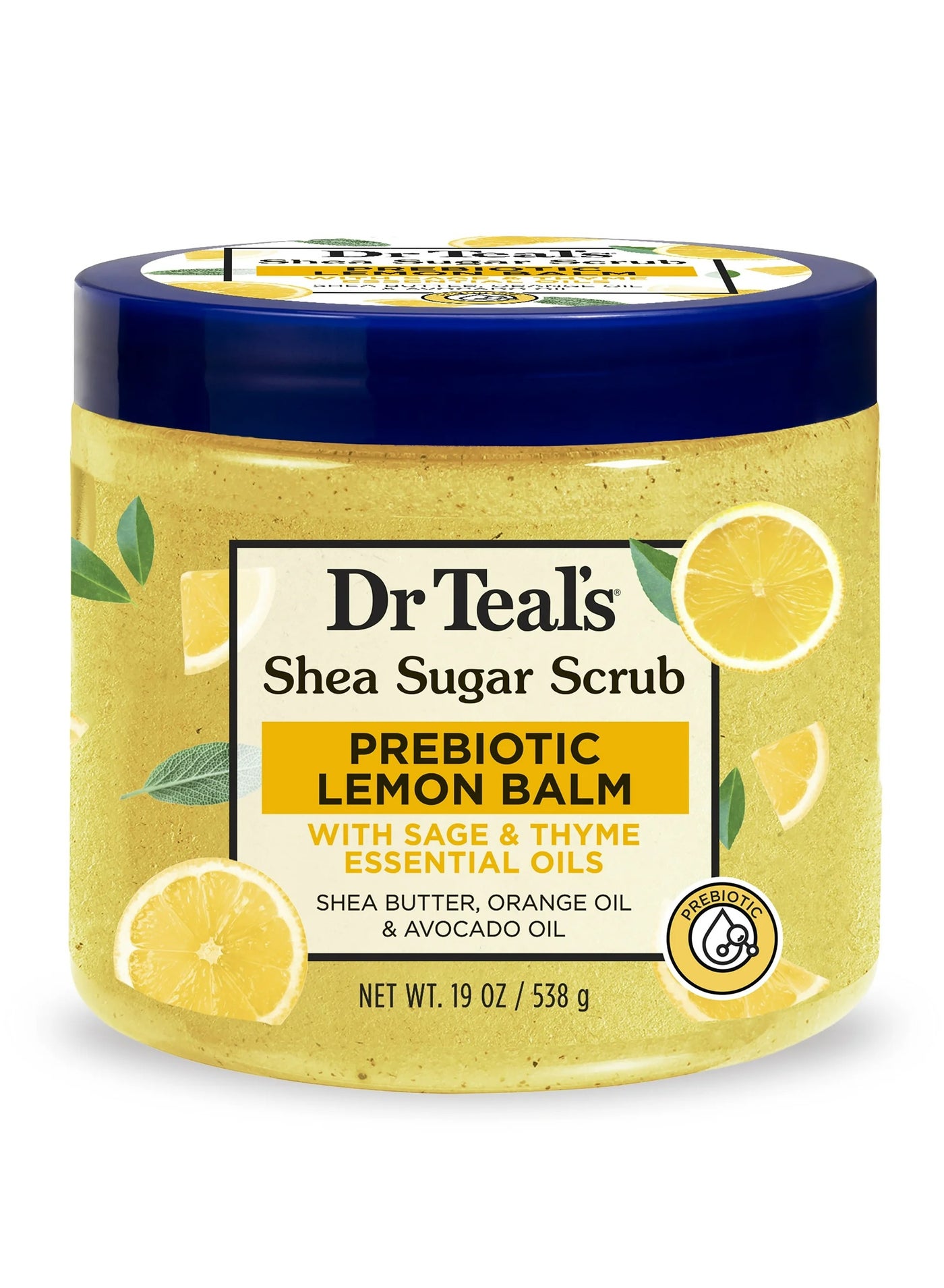 Dr Teal's Shea Sugar Scrub Prebiotic Lemon Balm 538Gm