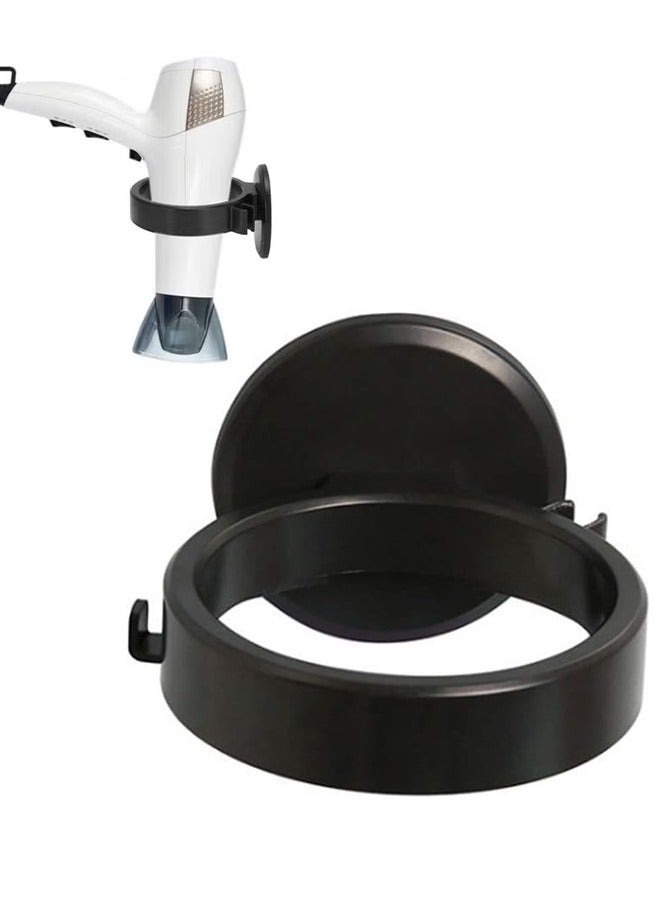 Wall Mount Bathroom Blow Dryer Holder, Hair Dryer Holder Bathroom Hair Dryer Rack No Drilling Hair Dryer Rack Holder Self Adhesive Blow Dryer Hanging Rack ( Black)