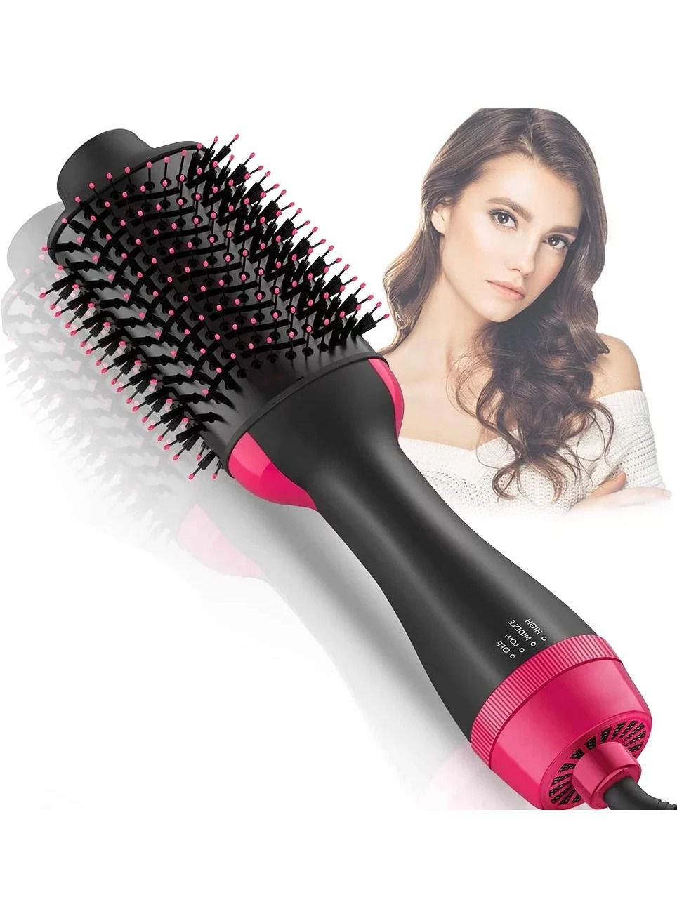 One Step Hair Dryer & Volumizer,Hot Air Brush, Blow Dryer Brush, Ceramic Electric Blow Dryer Styler Straightener, 3 in1 Styling Oval Comb, Negative Hair Straightener Brush