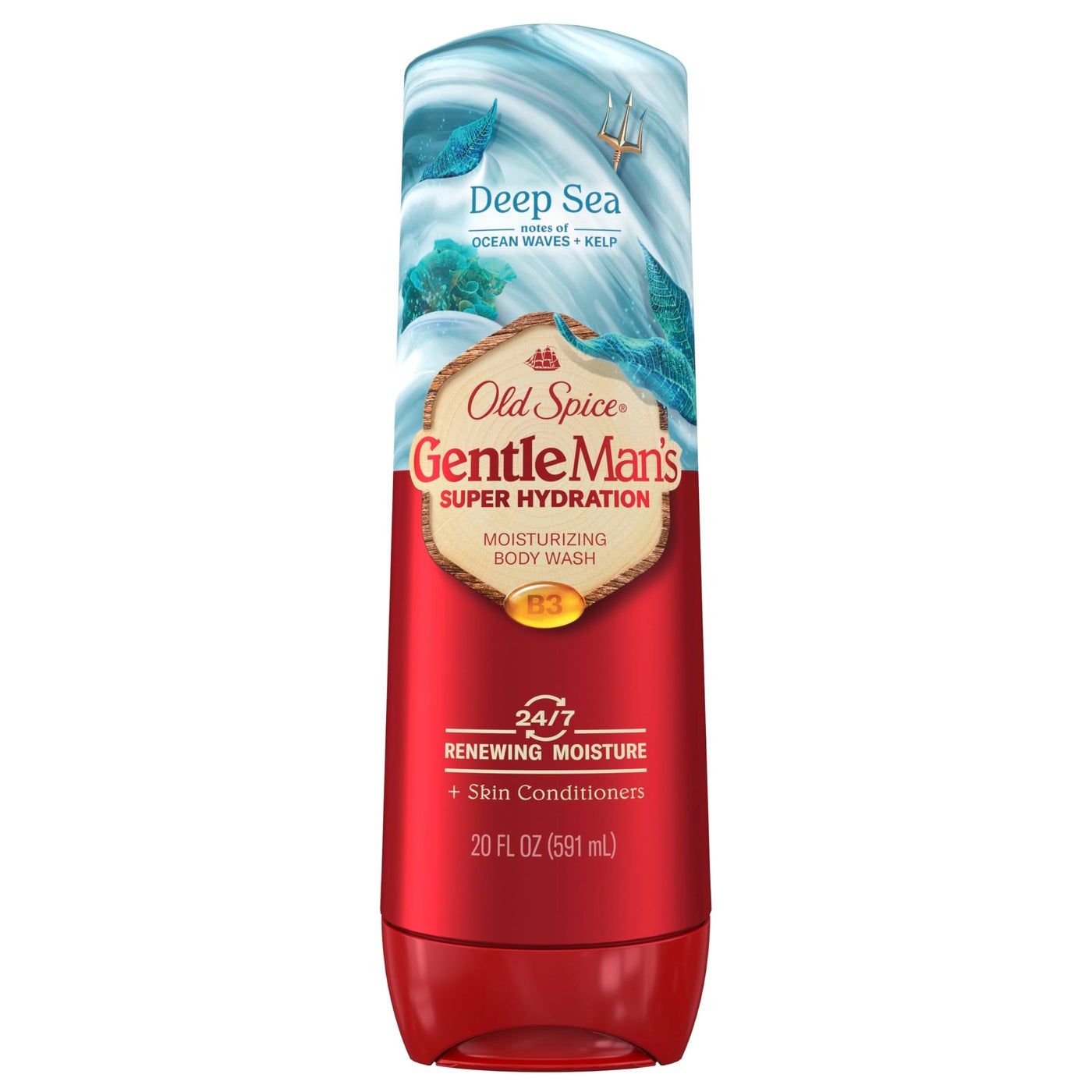 Old Spice Body Wash GentleManâ€™s Super Hydration for Men, 24/7 Renewing Moisture, Gentle on Skin with Skin Conditioners, Deep Sea with Ocean Waves + Kelp Scent, 20 oz