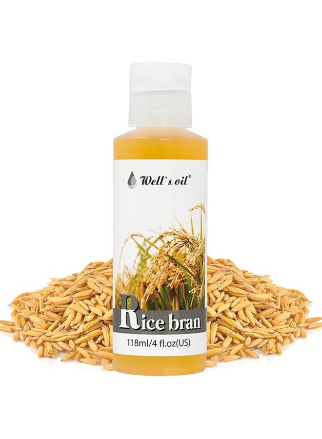 Well's 100% Pure Hair & Skin (Rice Bran Oil) - Natural Carrier Oil - For Hair, 4 fl oz