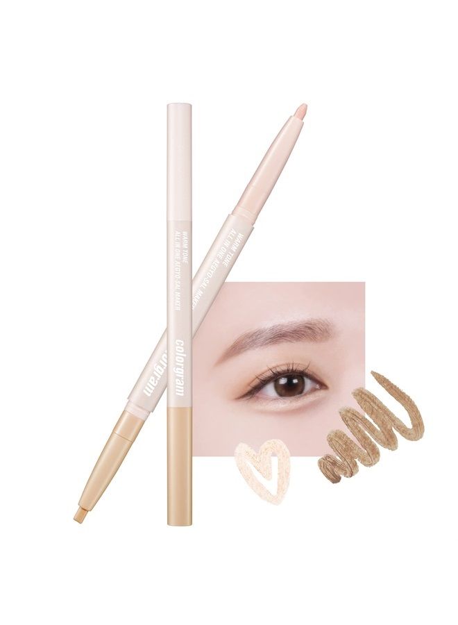 Under Eye Highlighter Stick - 01 Warm Tone | Shimmery Cream type Brightening Under Eye Glitter liner & Pencil Crayon for Eye Bags, Crease proof, Smudgeproof, Long Lasting Highlighter Stick,