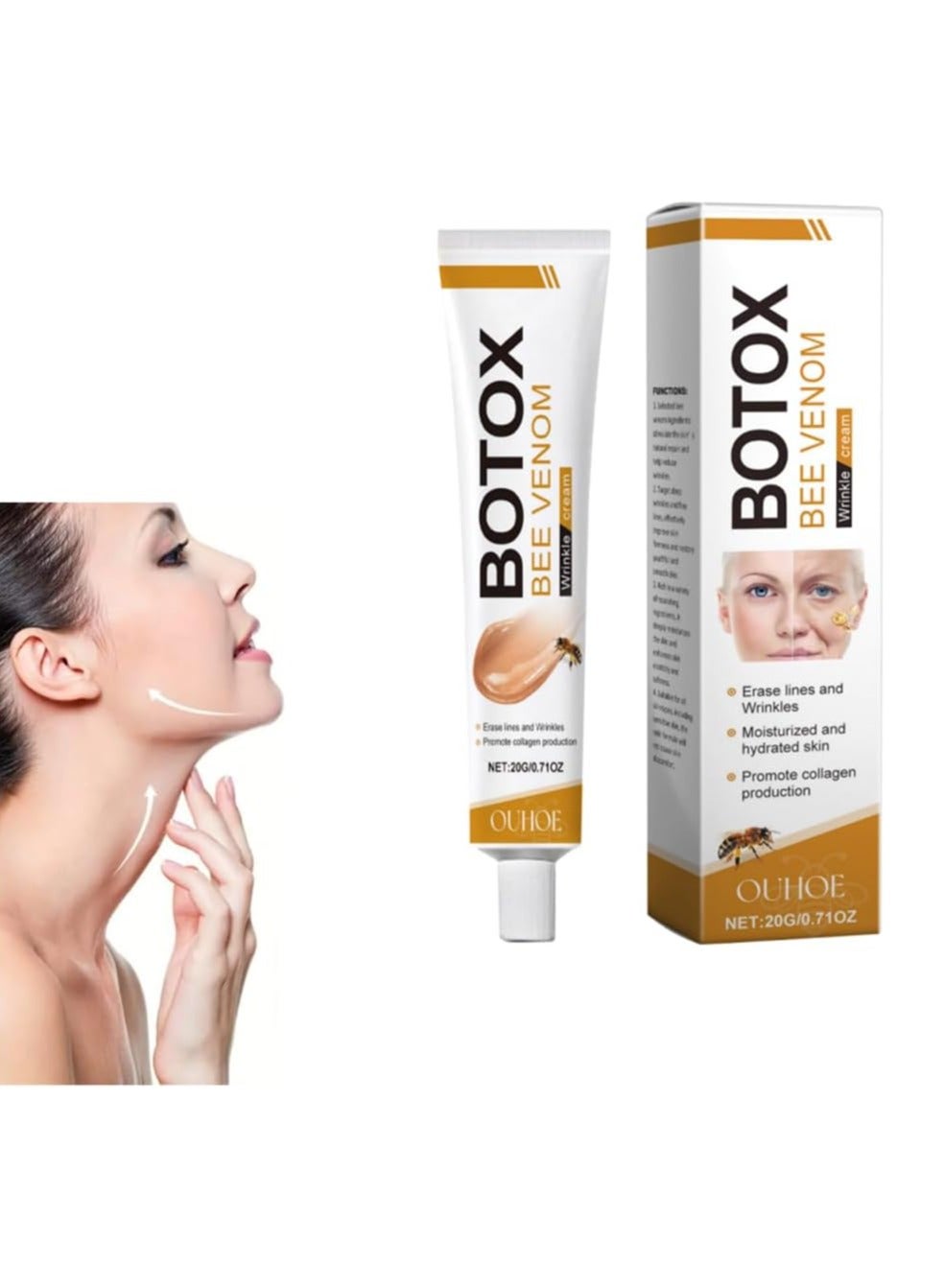 Botox Bee Venom Cream - Wrinkle Removal & Firming, Moisturizing, Lifting & Recovery - Anti-Aging Bee Venom Cream for All Skin Types