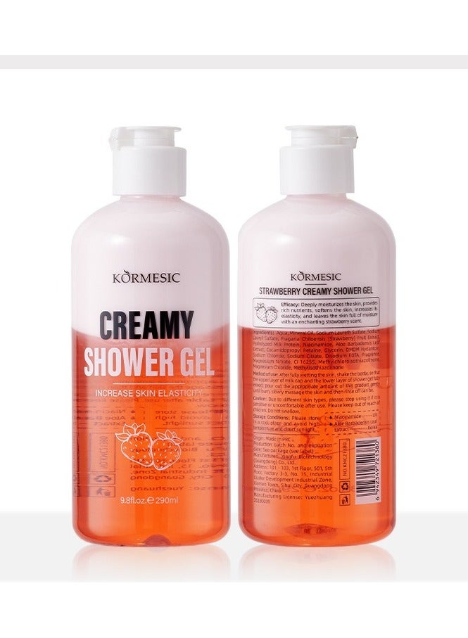 Strawberry Milk Foam Body Wash 290ml - Creamy & Sweet