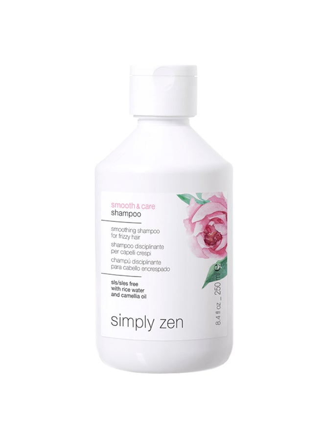 Simply Zen Smooth & Care Shampoo 250ml – Anti-Frizz Control for Unruly Hair, Cottonseed Oil, Smoothing Wash for Flyaway Relief 250ml