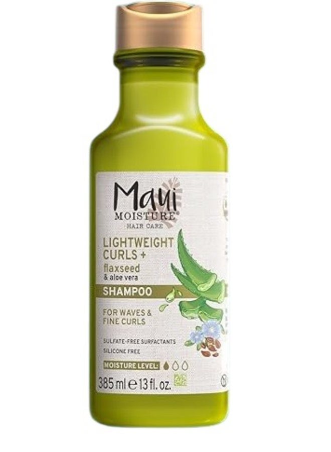 Lightweight Curls + Flaxseed Shampoo, Paraben Free, Silicone Free, 13 Fl Oz,Green