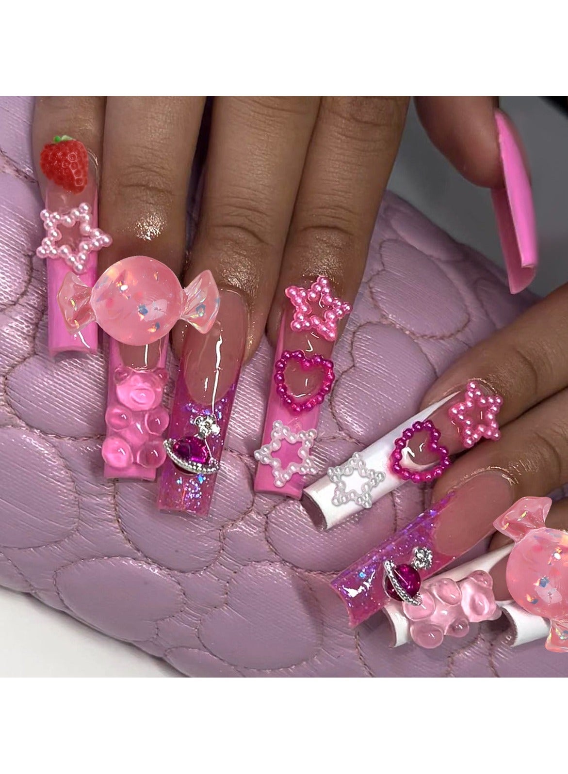 Wearing nails sweet wind Wind Bear Fudge Penta Star Strawberry Little Love Lovely Wear Nail Film