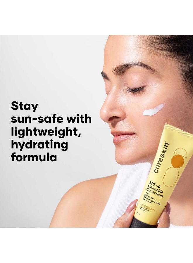 SPF 40 Ceramide Sunscreen with Hyaluronic Acid & Ceramides | 2-in-1 Sunscreen Moisturiser, Broad Spectrum, SPF 40 & PA+++, 50 g (Pack of 1) - image 2
