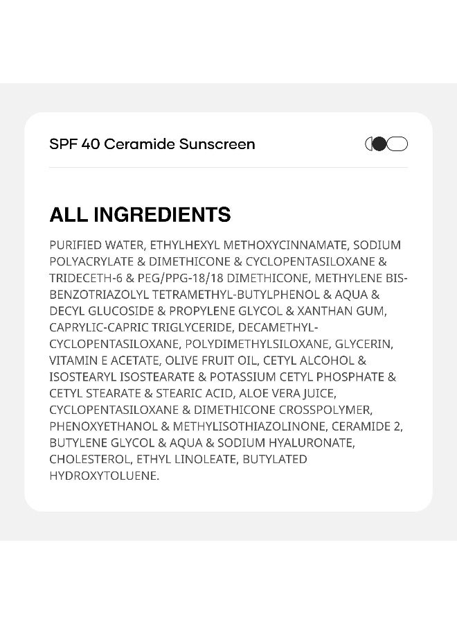 SPF 40 Ceramide Sunscreen with Hyaluronic Acid & Ceramides | 2-in-1 Sunscreen Moisturiser, Broad Spectrum, SPF 40 & PA+++, 50 g (Pack of 1) - image 7