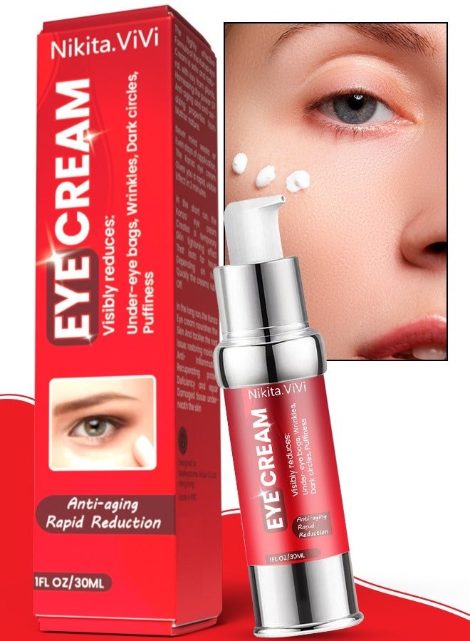 Anti-Aging Eye Cream Brightening Eye Cream for Puffiness and Bags under Eyes Reduces Fine Lines and Dark Circles Fine Lines & Under Eye Wrinkles for Women 30ml