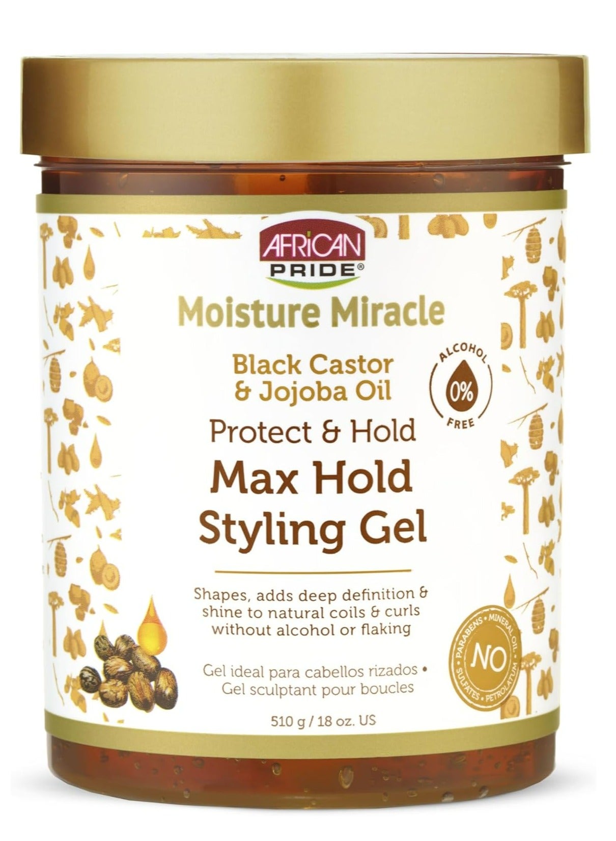 Moisture Miracle Max Hold Styling Gel with Black Castor Oil& Jojoba Oil 510 g