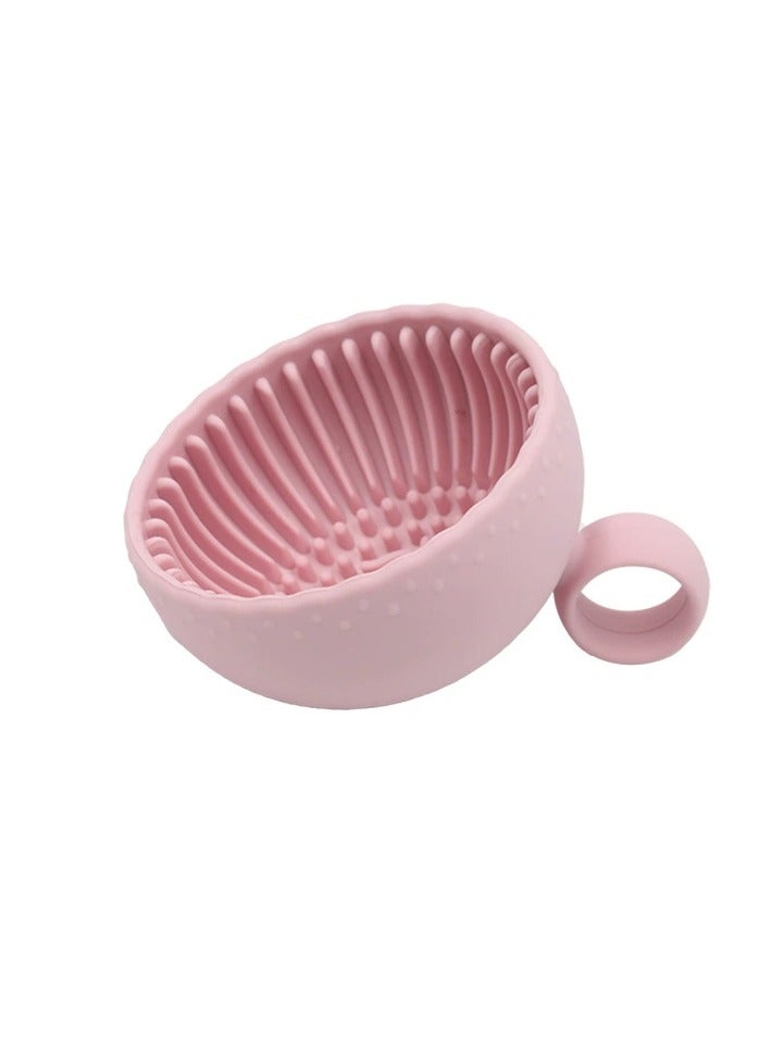 2pcs Silicone Makeup Brush Cleaner Bowl – Unscented Brush Cleaning Mat with Scrubber Pad for Eyebrow, Blush, Facial & Eye Brushes