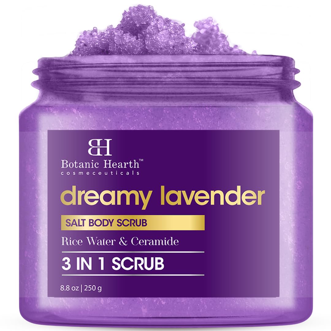Botanic Hearth Dreamy Lavender Body Scrub 8.8 Fl Oz | Gently Exfoliates and Moisturizes Skin, Infused with Natural Lavender Oil and Essential Nutrients for Smooth and Radiant Skin