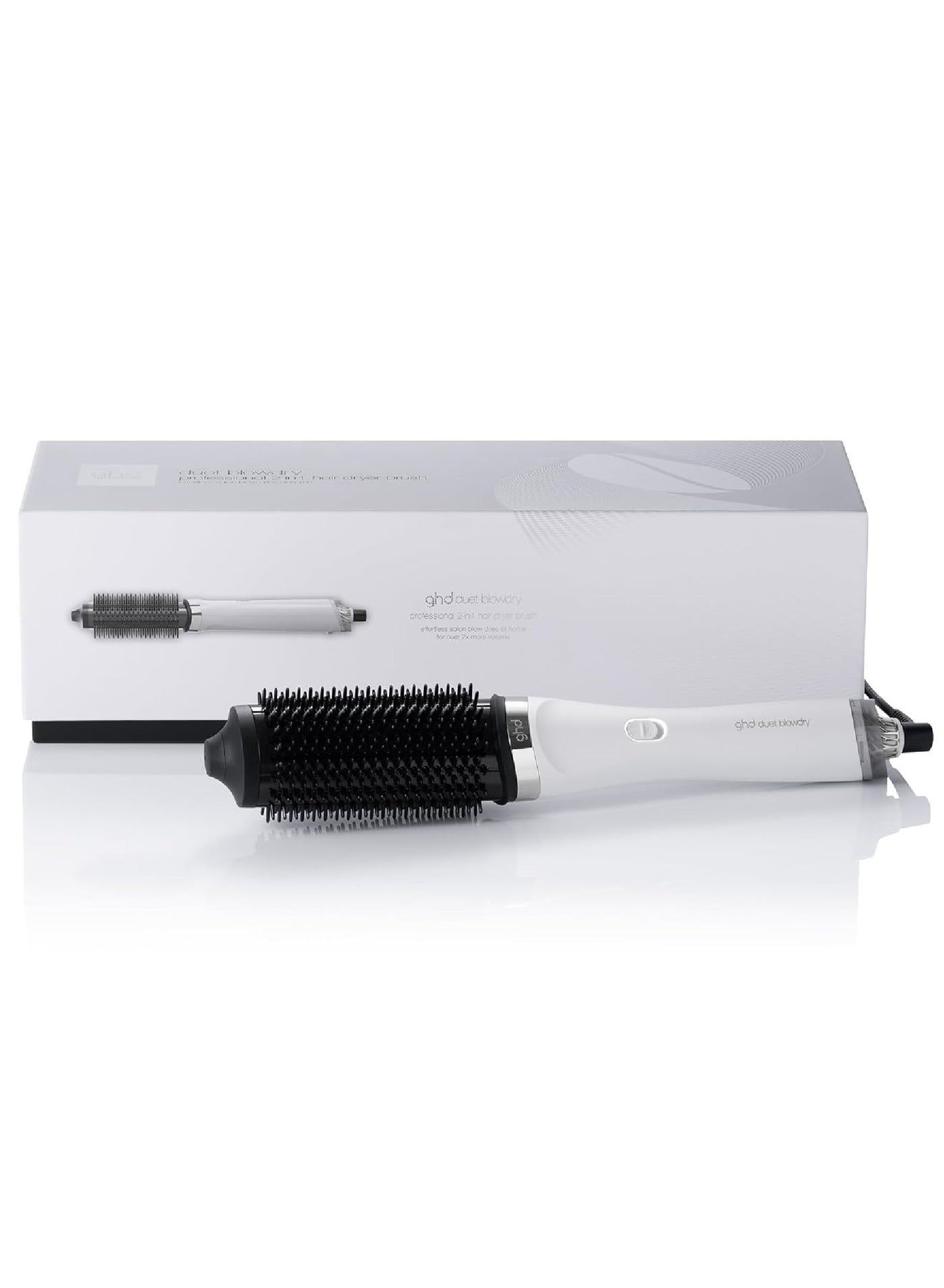 Duet Blowdry Hair Dryer Brush-Wet to Blow Dried with No Heat Damage, 3X More Volume, 24hr Long Lasting Results, Blow Dry with No Fizz, 50% More Shine, White