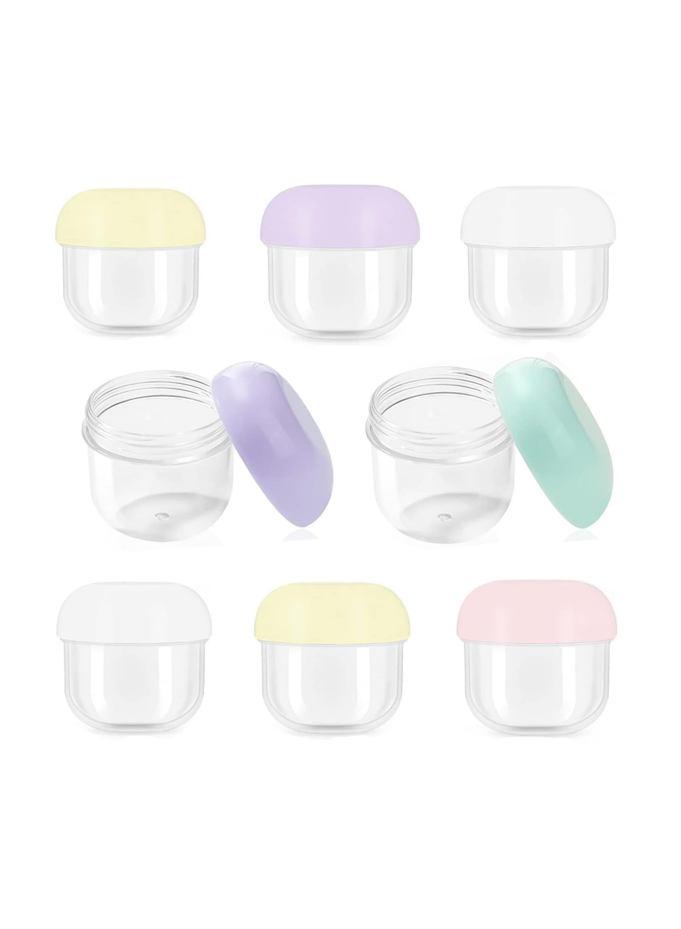 Travel Jars for Creams, with Lids Sample BPA Free Plastic Bottles Cosmetic Lotion Toiletries Jar Leak Proof Lip Balm Containers Storage Little 0.6oz/20ml for Creams, Lotions, Cosmetics (20 Pack)