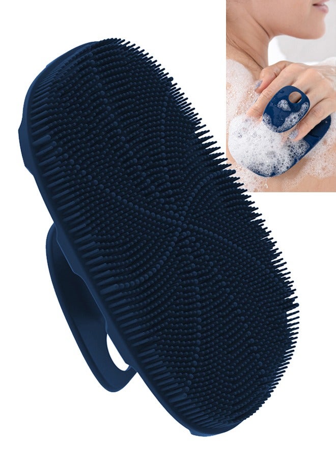 Silicone Body Scrubber Shower Bath Body Brush for Men Women,1 Pack,Dark Blue