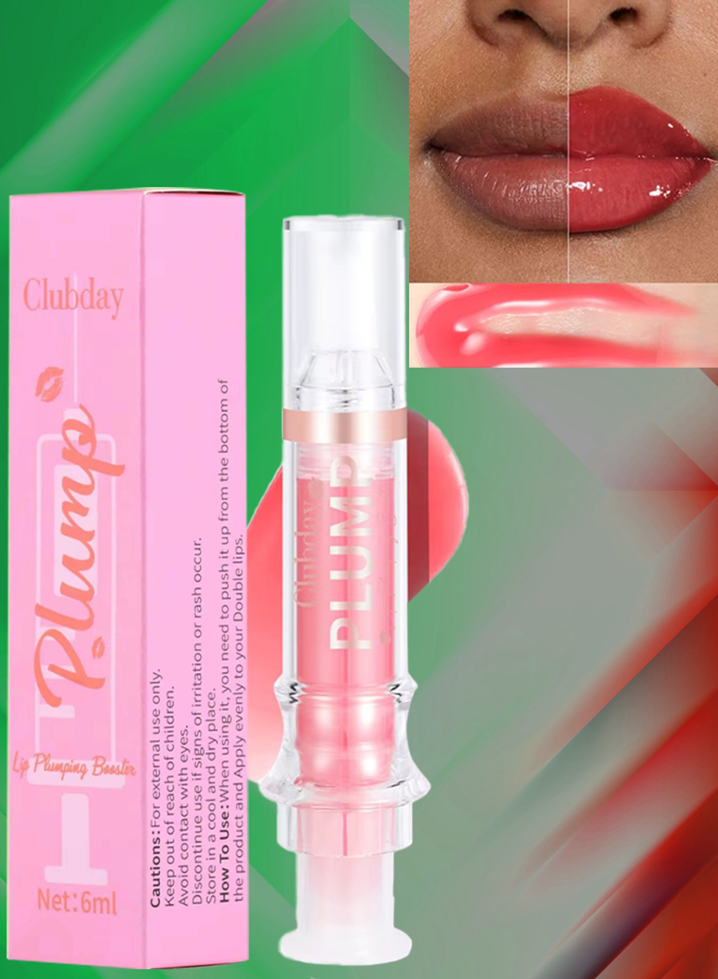 Lip Plumping Booster Moisturizing Hydrating Volumizes Nourishing Plump and Pout Lip Plumper Glossy Finish Fuller Natural Lip Makeup Mild Spicy Lip Plumper Lip Gloss Glossy Lipstick 6ml 02
