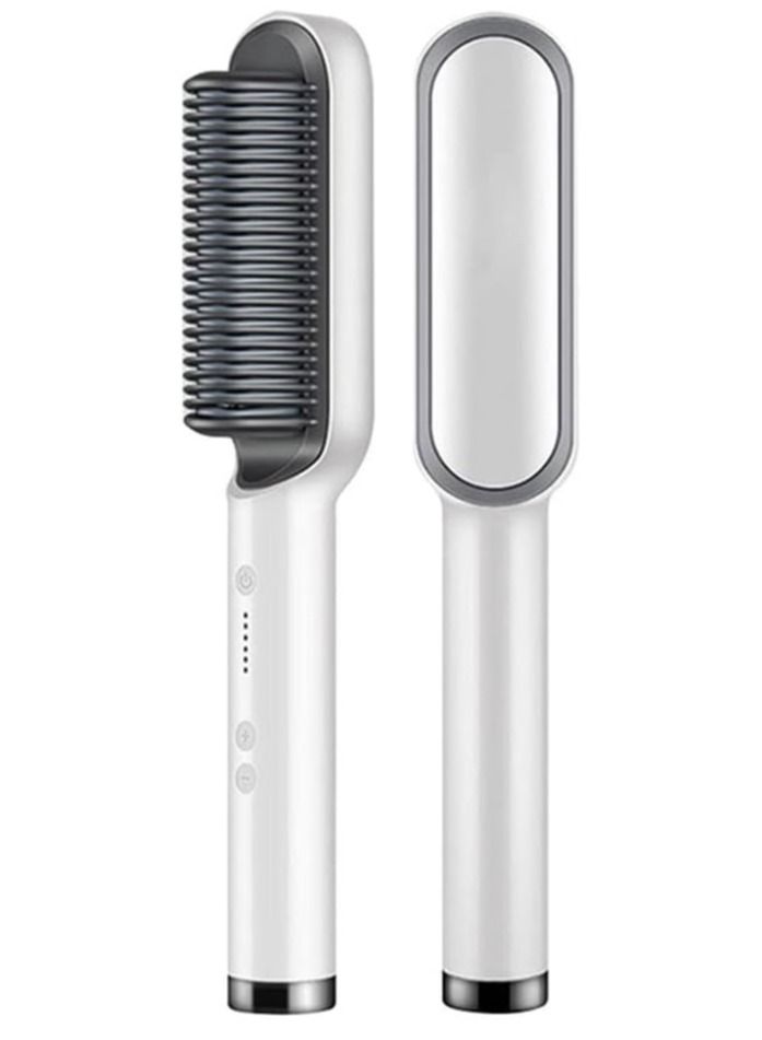 Hair Straightener Brush, Hair Straightening Iron Comb, Fast Heating & Built with 5 Temp Settings & Anti-Scald, Perfect for Professional Salon at Home Hair Styler, Multicolour